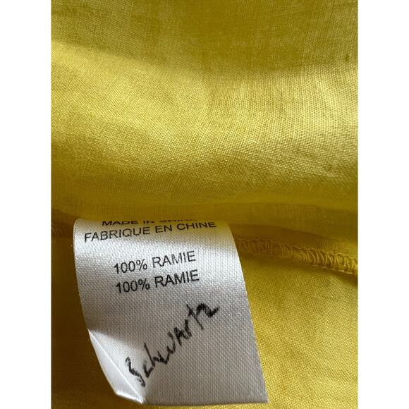 Theory Long Sleeve tunic pin tuck relaxed v neck Sunny Yellow Top Sz-M Relaxed - Picture 5 of 7